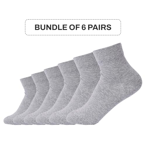 Image of Women's Diabetic Socks - 6 Pairs, Non-Binding, Soft Cotton, Comfort Fit, Breathable & Trendy, Made in Korea, Size 5-9