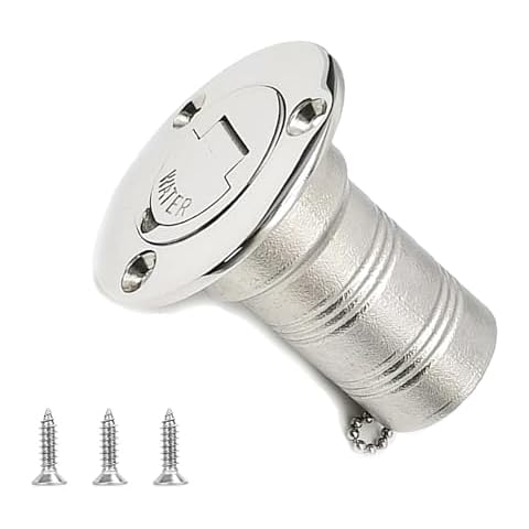 MIYIMORE 1-1/2"(38mm) Boat Water Deck Fill/Filler with Keyless Cap,Mirror- Polished 316 Stainless Steel Marine Hardware for Boat Yacht Caravan Cover