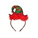 Hosfairy Christmas Elf Headbands Hats Holiday Party Elf Headband Santa Headwear with Bells for Christmas Costumes Accessory Party Decoration,Red/Green