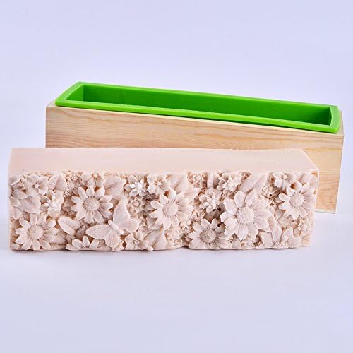 Molde De Silicona Para Jabón Rectangular Con Caja De Madera - Grado Alimenticio, Antiadherente, Para Hornear Y Hacer Jabón