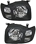 Evan-Fischer Headlight Set Compatible with 2002-2004 Nissan Xterra Left Driver and Right Passenger Side Halogen With bulb(s)