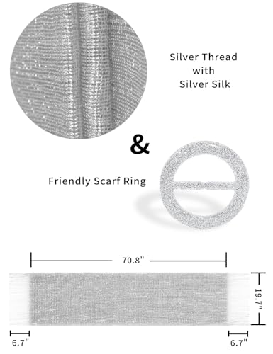 Rheane Women's Silver Shawls and Wraps Sheer