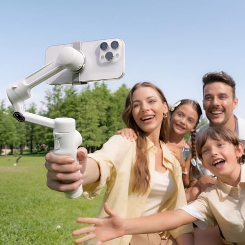 Insta360 Flow 2 Weiß, Gimbal für Smartphones – Zusammenklappbarer KI-Smartphone-Gimbal, KI- & Multi-Personen-Tracking, Stativ/Selfie-Stick integriert, Fernsteuerung, für iPhone/Android, Reise - 10