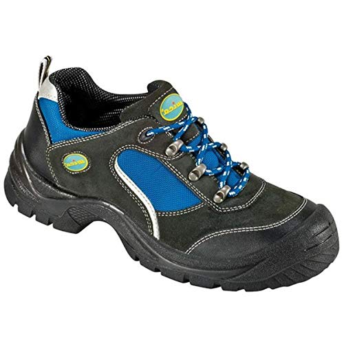 Preisvergleich Produktbild Sicherheitsschuhe S1 "Göhren" in Sportschuhoptik, Veloursleder, Stahlkappe, rutschfeste PUR Laufsohle - Schwarz / Blau - 40