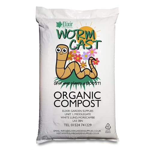 Elixir Gardens | 100% Organic Worm Castings Vermi Compost/Fertiliser/Soil Improver | 2 Litres - 400 Litres Available | 6ltr Bag