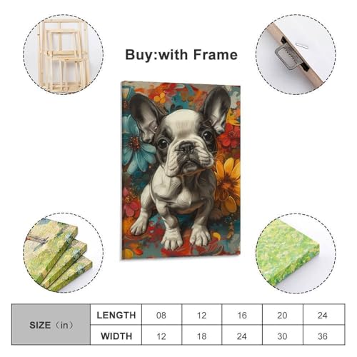 Tableau Smile Dog Murale Impression Toile Décoration Salon 30x45cm - 2