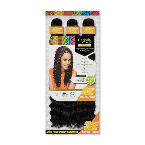 Tresses de cheveux au crochet Deep Twist Bulk volume 3 en 1 Cherish