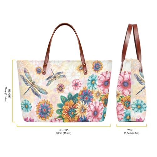 Image of 2PCS Tote Bag for Women Top Handle Purse with Wallet, Hobo Bag Tote Shoulder Bag with PU Cosmetic Bag