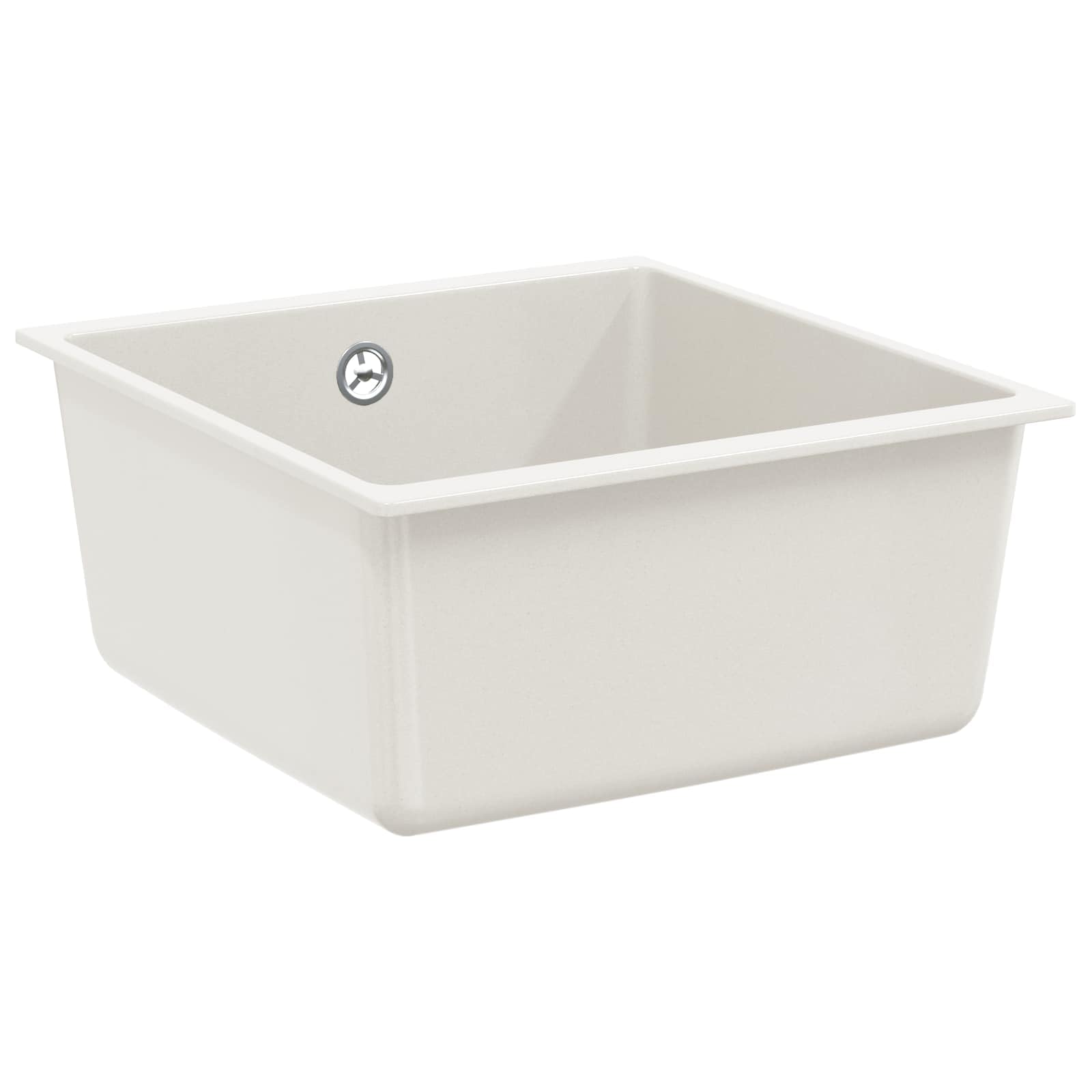Fregadero de cocina moderno de granito blanco 430 x 460 mm 80% cuarzo 20% resina con escurridor y accesorios de instalación para diseño contemporáneo