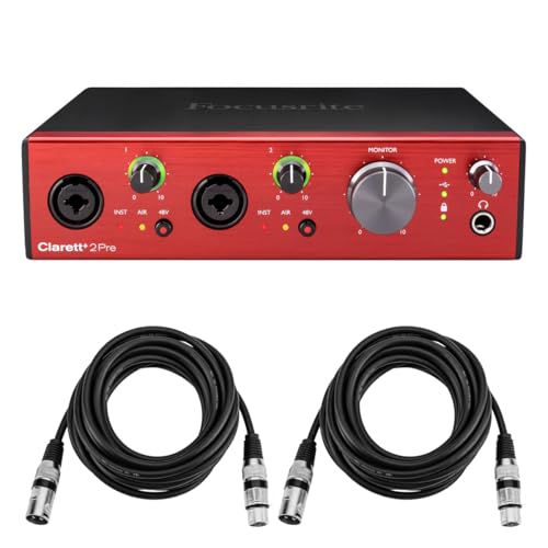 Focusrite Clarett+ 2Pre 8-Channel 10-In/4-Out Audio Interface with Software Suite,