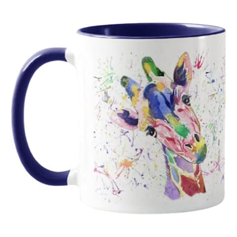 Vixar Taza de colores con diseño de jirafa de acuarela Cover