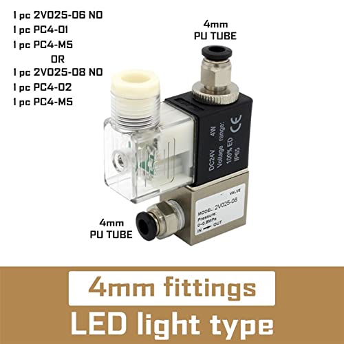 Vanne pneumatique 2V025-06 normalement ouverte 1/8 pour circuit d'air comprimé