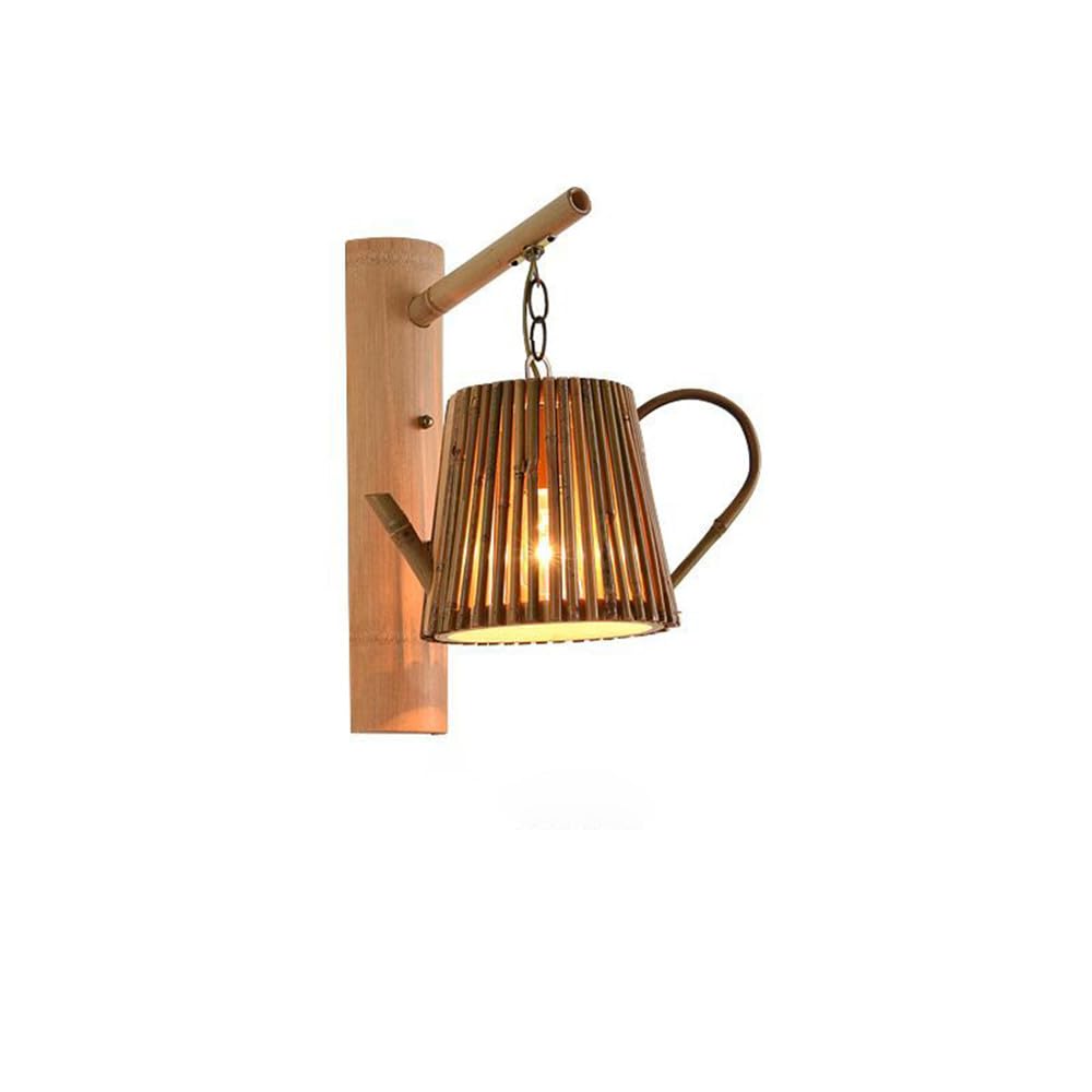 KXEcoLife Modern Weaving Bamboo Art Wall Lamp LED Creative Retro Living Room Study Bedroom Restaurant Cafe Teahouse Corridor Light (Style 29)