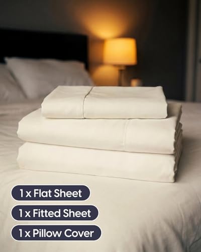 Image of Sleepy Town Twin XL Size Bed Sheets - 3 Piece - Twin XL Sheet Set - Extra Soft, Comfy & Cooling - Easy Care - Shrinkage, Wrinkle & Fade Free - Brushed Microfiber - Deep Pocket Bed Sheets (Off White)