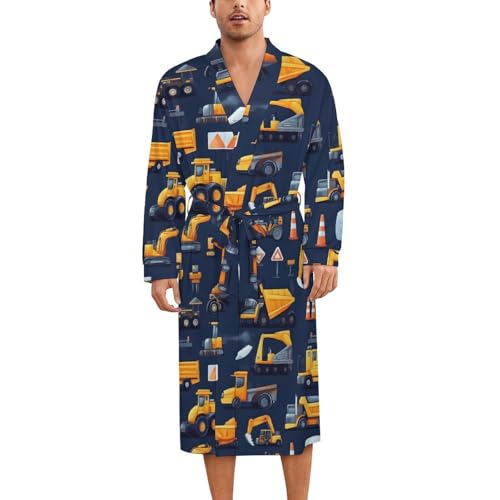 Robe de nuit en soie homme femme : kimono léger imprimé barrage routier pelleteuse