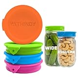 ORIGINAL CREATOR-4 Pack Silicone Mason Jar Lids for Ball, Kerr and More,Fit Regular Mouth & Wide Mouth Storage Caps for Mason/Canning Jars,Leak-Proof,Dishwasher Safe(Single-color)