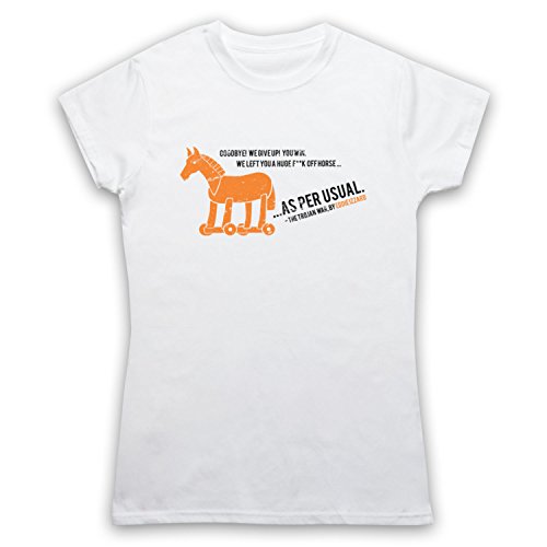 T-Shirt Trojan War en Coton Doux Humour Izzard Comedian Damen Top Éco