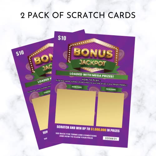 Image of Grandparents Baby Announcement Scratch Off Lottery Tickets, 2 Pack with Envelopes, Multicolor