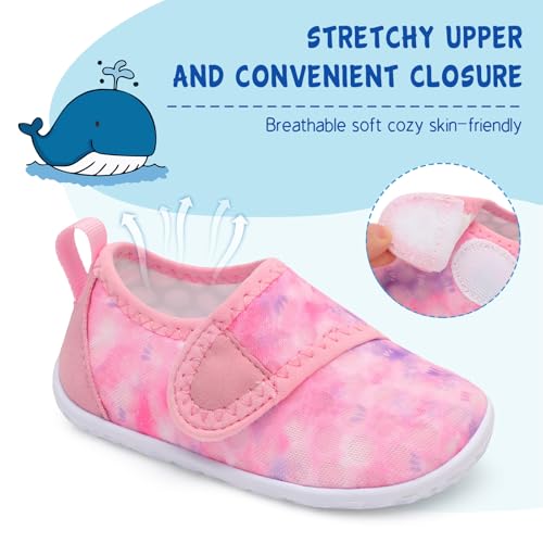 Image of LeIsfIt Toddler Water Shoes Boys Girls Barefoot Aqua Socks Kids Breathable Quick-Dry Swim Shoes for Beach Pool Surf