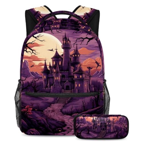 Cartable château d'Halloween ergonomique pour soulager le dos des enfants