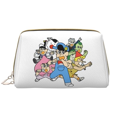 あはれ!名作くん 化粧ポーチ 化粧品バッグ 化粧品収納 ジッパー付き レザー トラベルバッグ 大容量 ポータブル 多機能 筆箱 筆入れ 収納バッグ 防水