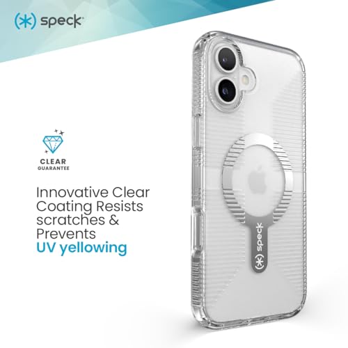 Image of Speck Clear iPhone 16 Case - Slim Phone Case - MagSafe - GemShell - Crystal Clear