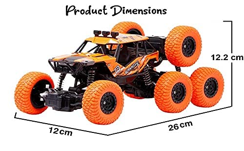 GUDGET BAZAR 8 Wheel Rock Crawler Remote Control Car 1:18 Scale Rechargeable Monster Truck 4WD Climber Racing Car Toys for 5 Years Old Kids Boys 1
