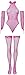 Produktbild Orion Body Set - sexy String-Body mit Armstulpen und Strümpfen, Reizwäsche in erotischer Netz-Optik, Bodysuit mit Spitze, pink (S-L)