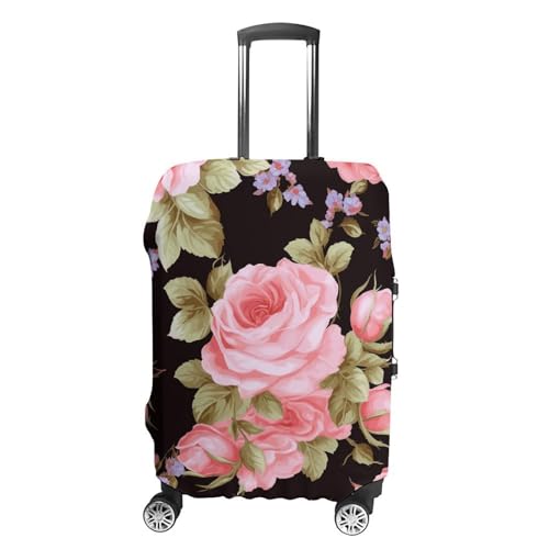 Pink Rose Printed Luggage Cover Protector, Fits 18-32 Inch Luggage