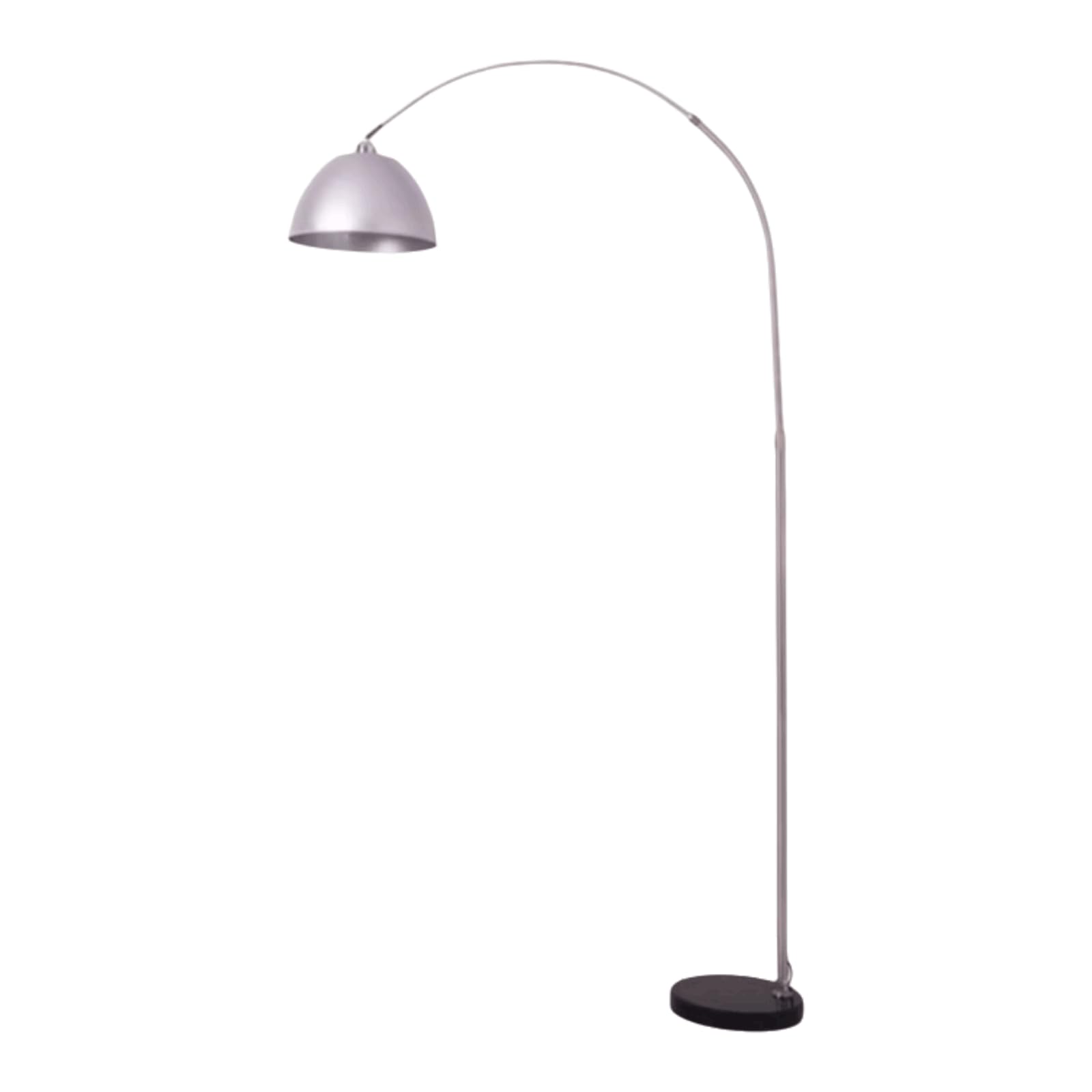 Lámpara de pie retráctil de acero inoxidable y aluminio con pantalla de paño