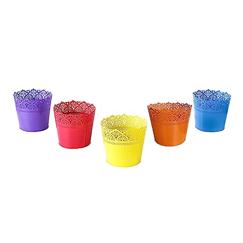 Image of TrustBasket Lace Planter-Set of 5 (Yellow, Teal, Red, Orange, Purple)