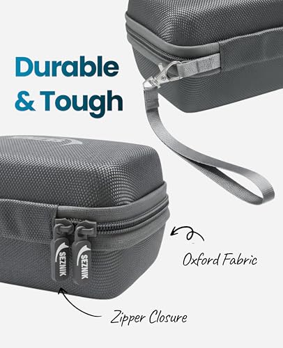 Image of SEZNIK Portable Carrying Case for Label Printer, Compatible for Josh, Tej, DEV Printer Models, Multi Purpose Travel Organizer for Earphones, USB Drives, and Cables Bag (Grey) [ Printer NOT Included ]