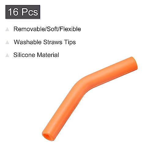 Puntas de silicona para pitillos reutilizables pack 16 naranja miniatura 3