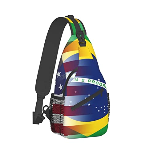 Mochila cruzada unisex negra estilo banderas miniatura 3