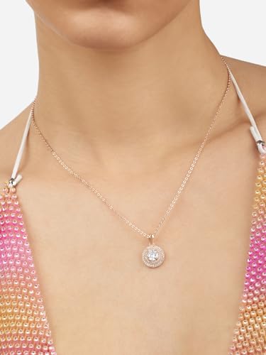 Sparkling CZ Brass Pendant with Chain
