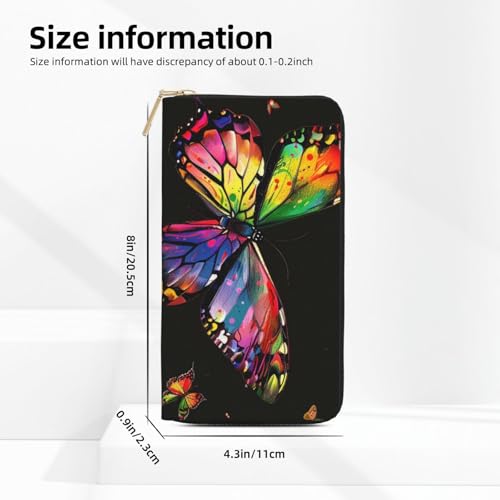 Colorful Butterfly Printed Long Wallet for Women Men Cute Coin Purse with Card Holder4