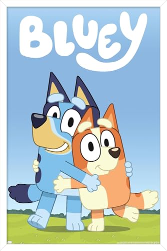 Bluey - Hug Wall Poster, 34L" x 22.4W", White Framed Version
