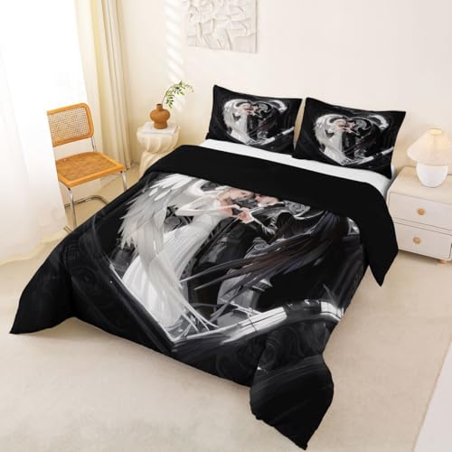 Image of Erosebridal Angel Wings Kids Bedding | Black and White Angel Queen Comforter Sets,Romance Love Comforter Princess Fairy Style Duvet Insert with 2 Pillow Cases