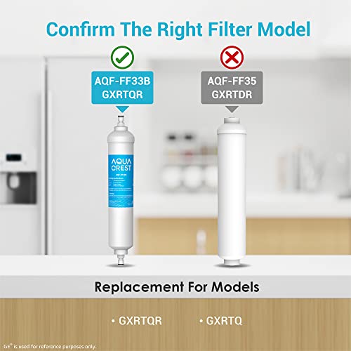 Aqua Crest Gxrtqr Inline Water Filter, Replacement For Ge® Gxrtqr, Gxrtq, Reduces Chlorine, Fluoride, Limescale And More, 2 Filters (Package May Vary) #TOP1
