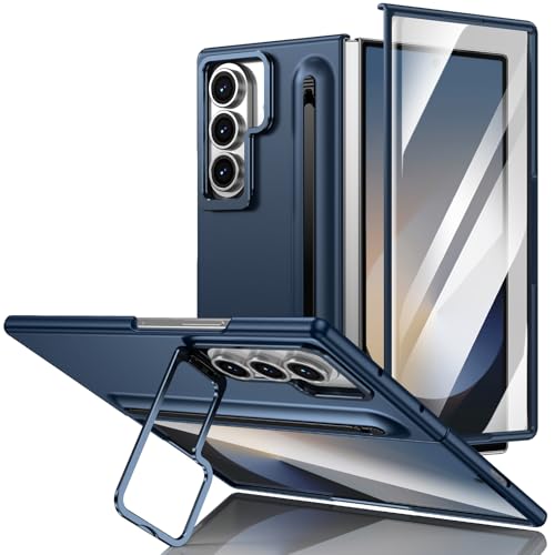 Funda Fold 7 con película HD integrada y soporte de vídeo azul