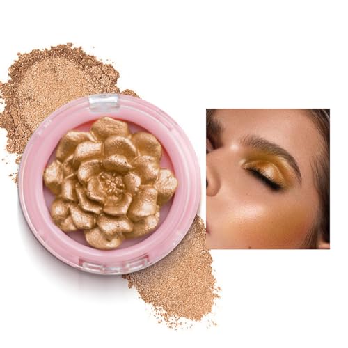 Paleta Iluminadora, Colorete Rosa 3D, Maquillaje Facial Iluminador Corporal, Polvos Faciales Brillantes, Iluminador Brillante de Larga Duración