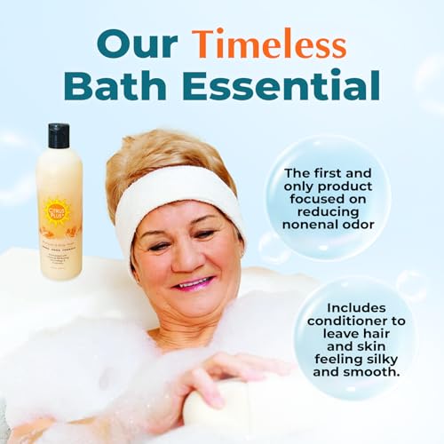 Deodorizing Citrus Plus Elder Shampoo and Body Wash by BoaVida with new leak-proof caps, Soap Made with Persimmon to Treat the Presence of Nonenal and Remove Old Person Smell, 8 oz