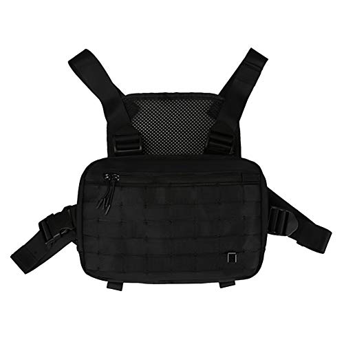 Leezo Multi - Fonctionnel Poitrine Sac à Poitrine Militaire Sac à Poitrine Hip - Hop pour Homme et Femme, Sac à Dos pour Tablette