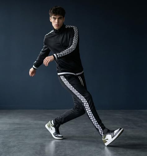 Image of SCREENSHOT-TRACK JACKET Mens Urban Hip Hop Premium Track Jacket - Slim Fit Side Taping Sportswear Urbanwear Streetwear Top