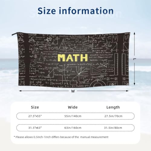 Toalla de baño grande para playa y piscina con estampado de matemáticas 3