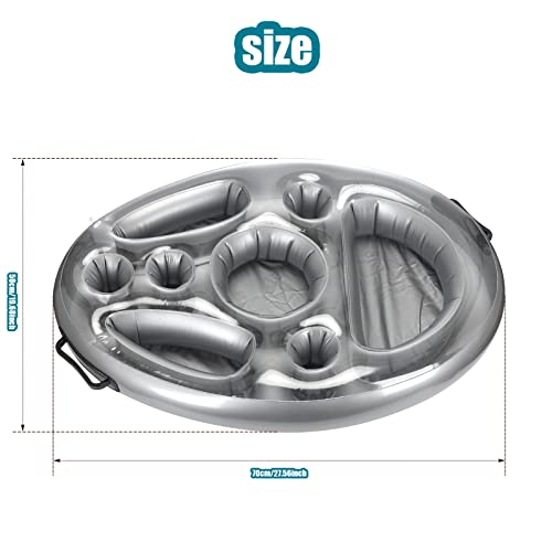 Semusgx Aufblasbarer schwimmender Getränkehalter, schwimmendes Zubehör Pool-Flaschenhalter, 8-Loch-Pool-Tablett mit großer Kapazität – Bild 3