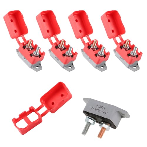 Image of GLOSO E518 Stud Type Circuit Breakers, Lengthwise Bracket, Auto Reset (T1) - 5 Pack (40A)
