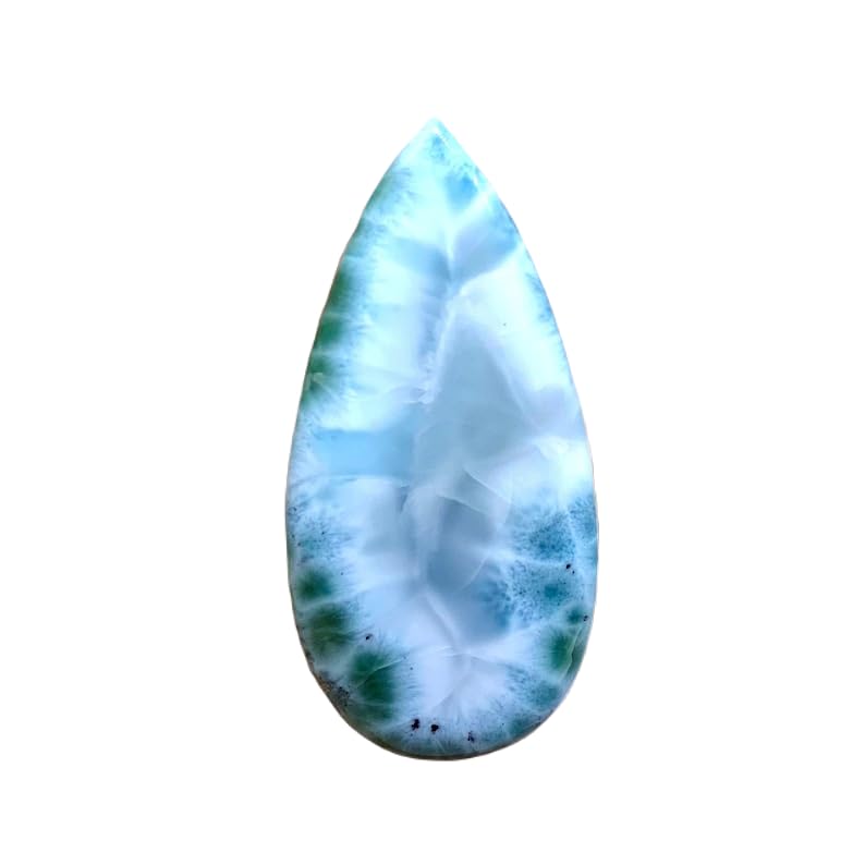 Larimar pierre naturelle cabochon poire 53x26x6mm pour bague et collier