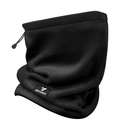 TEUEN Braga Cuello Hombre Calentador de Cuello Mujer Multifuncional Braga para Cuello Invierno Braga Cuello Moto Térmico Lana Bufanda Tubular Cuello Ciclismo Correr Aire Libre Negro Cover
