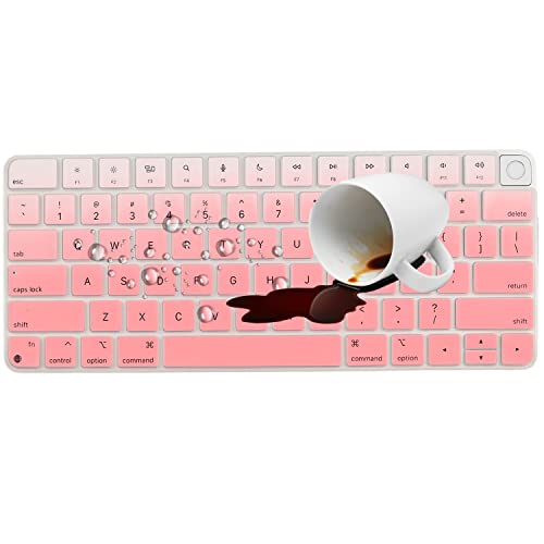MUBUY Design for Apple iMac 24 Inch Magic Keyboard Cover, Silicone Keyboard Skin for 2021 Newest iMac 24 Touch ID Model A2449, iMac Magic M1 Chip Keyboard Accessories-GradualPink